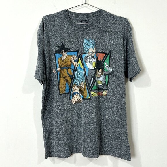 DRAGON BALL SUPER T-Shirt Mens XL Gray TOEI Animation Cotton Poly Anime Tee - Picture 1 of 6
